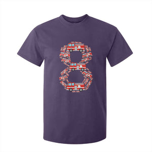 Fire Truck 8th Birthday T Shirt For Kid Firefighter Gift For Eight Year Old Kid