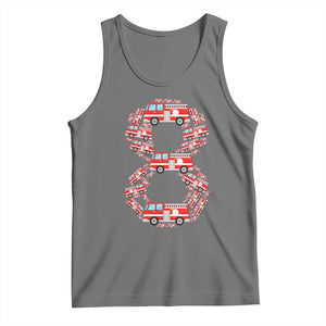 Fire Truck 8th Birthday Tank Top Firefighter Gift For Eight Year Old Kid