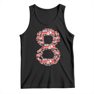 Fire Truck 8th Birthday Tank Top Firefighter Gift For Eight Year Old Kid