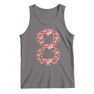 Fire Truck 8th Birthday Tank Top Firefighter Gift For Eight Year Old Kid