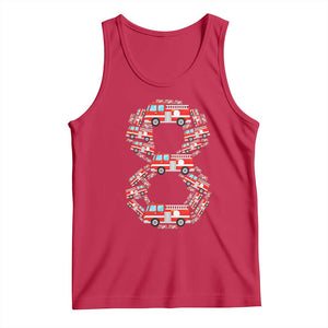 Fire Truck 8th Birthday Tank Top Firefighter Gift For Eight Year Old Kid