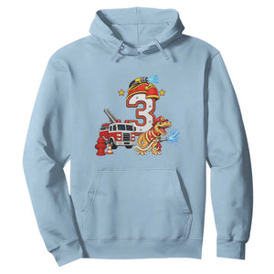 3rd Birthday Firefighter Dinosaur Hoodie Fire Engine Three Year Old Party Kids