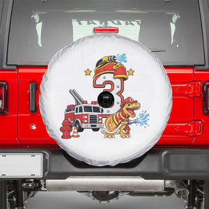 3rd Birthday Firefighter Dinosaur Spare Tire Cover Fire Engine Three Year Old Party Kids