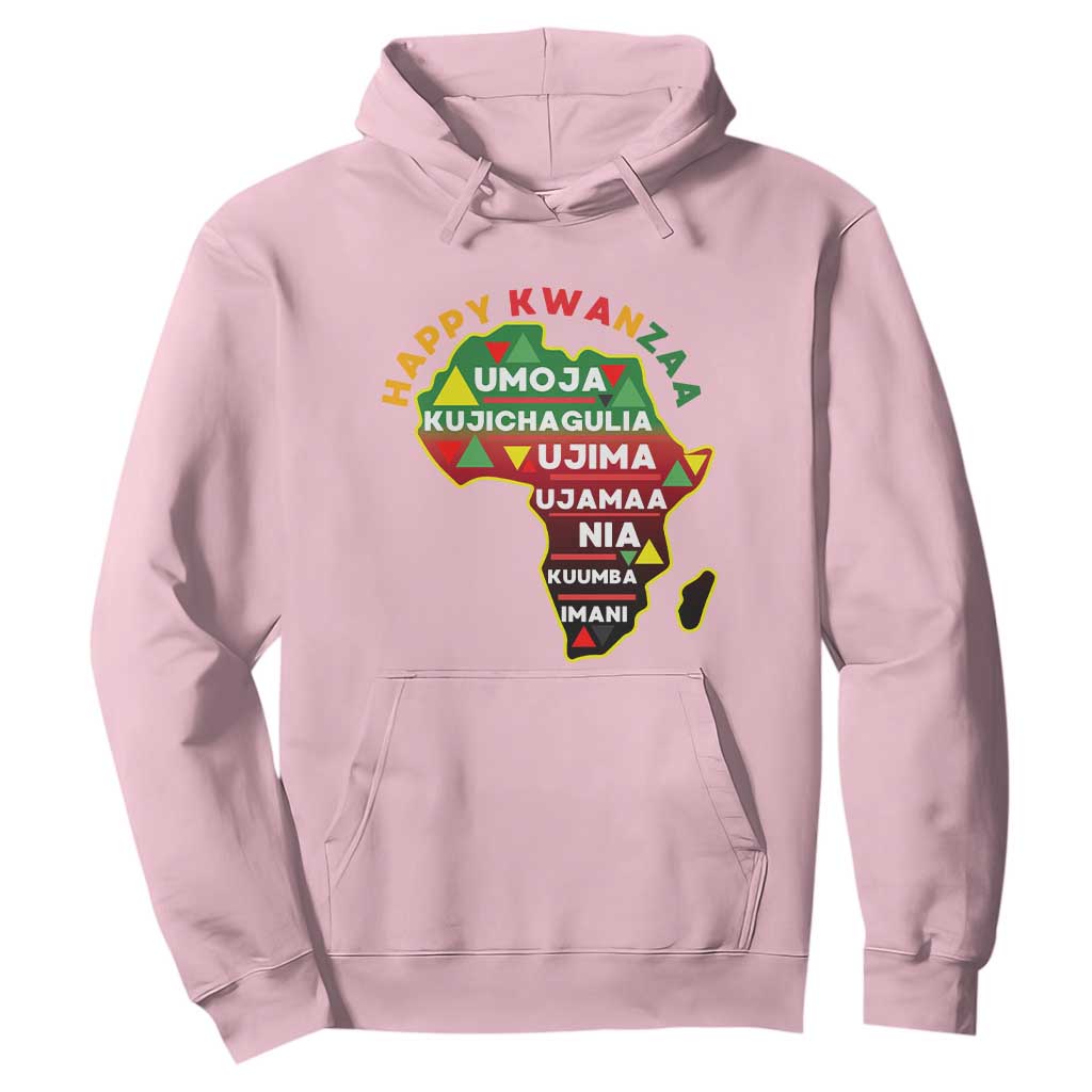 Happy Kwanzaa African Map Hoodie Nguzo Saba Seven Principles African Heritage Gift TS12 Light Pink Print Your Wear