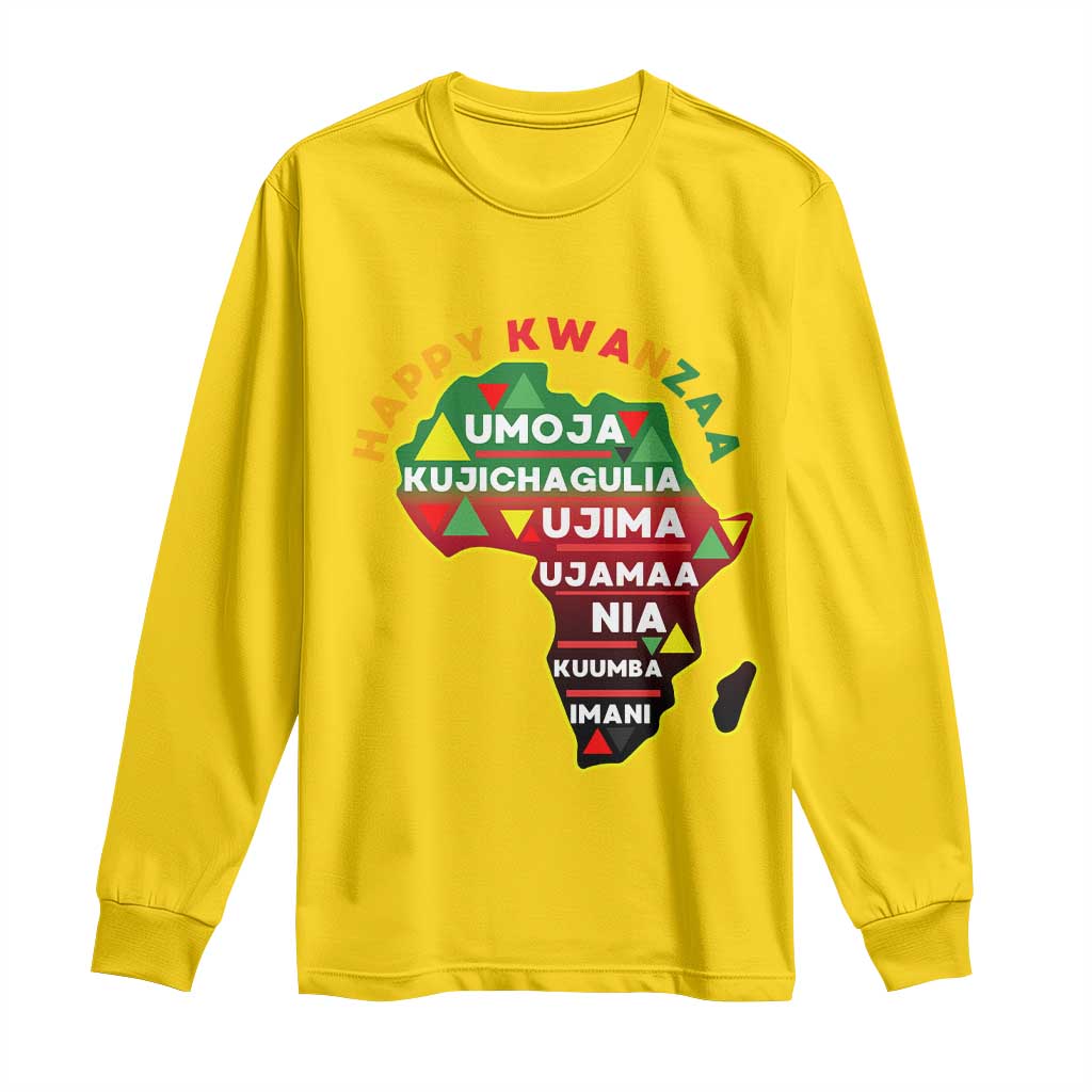 Happy Kwanzaa African Map Long Sleeve Shirt Nguzo Saba Seven Principles African Heritage Gift TS12 Daisy Print Your Wear
