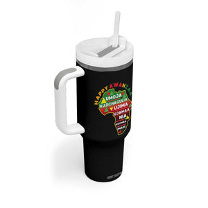 Happy Kwanzaa African Map Tumbler With Handle Nguzo Saba Seven Principles African Heritage Gift TS12 Print Your Wear