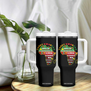 Happy Kwanzaa African Map Tumbler With Handle Nguzo Saba Seven Principles African Heritage Gift TS12 Print Your Wear