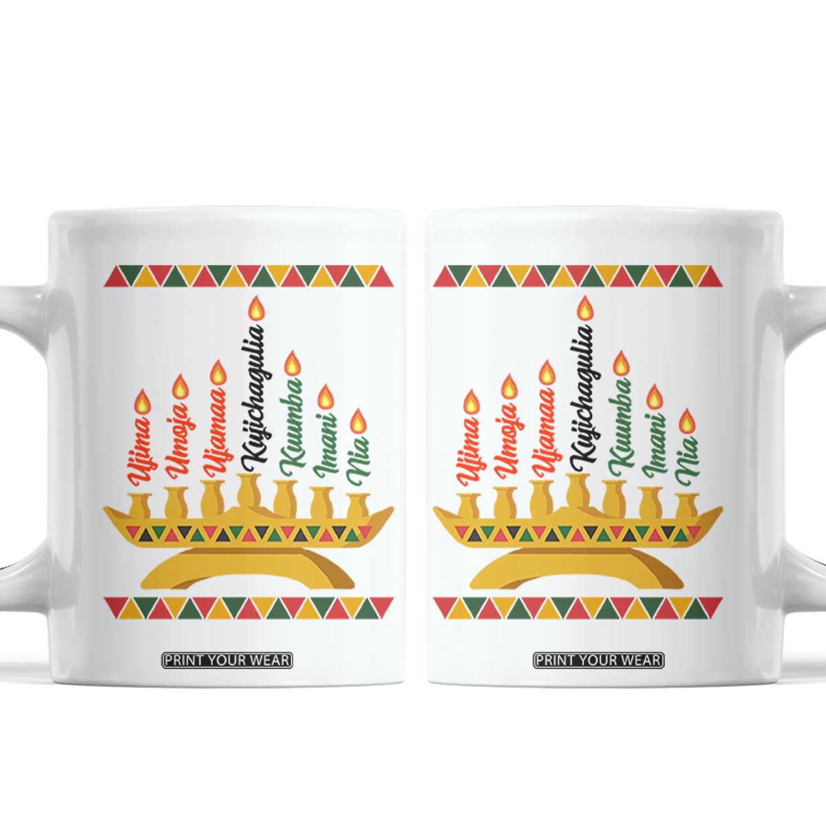 7 Principles Of Kwanzaa Coffee Mug Festival Of Lights African Heritage Gift TS12 White Print Your Wear