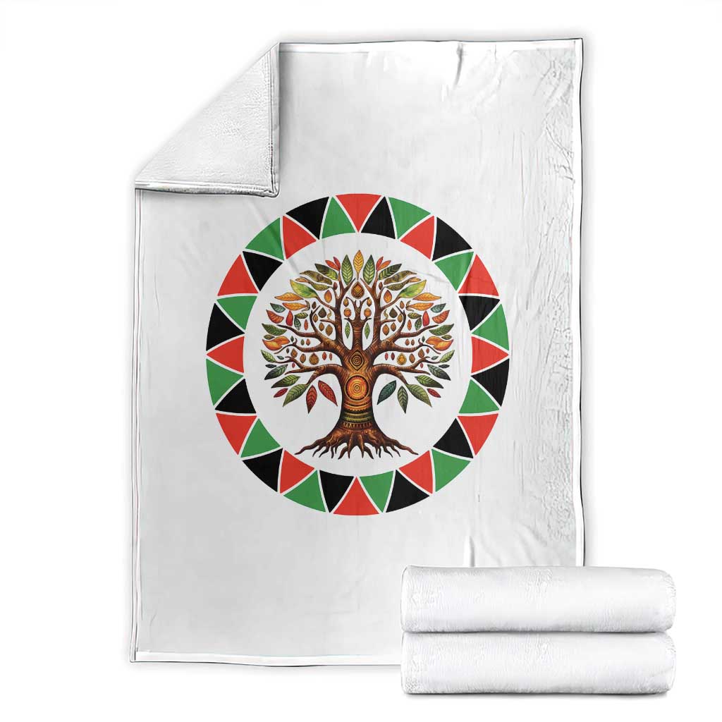 Kwanzaa Tree Of Life Throw Blanket African American Holiday Gift TS12 White Print Your Wear