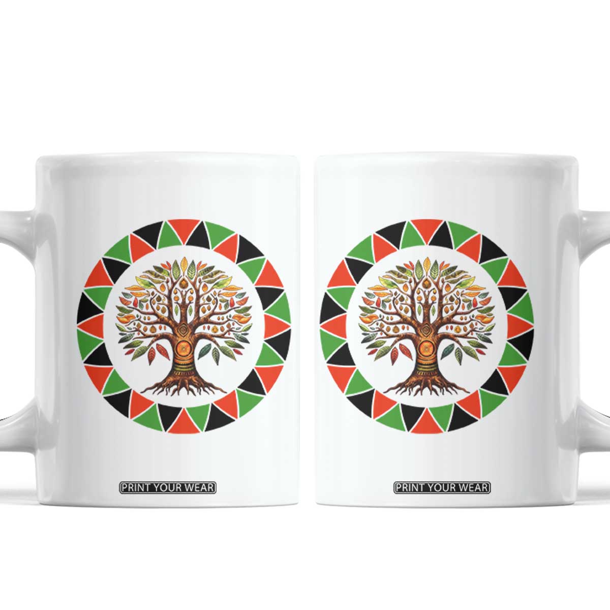 Kwanzaa Tree Of Life Coffee Mug African American Holiday Gift TS12 White Print Your Wear