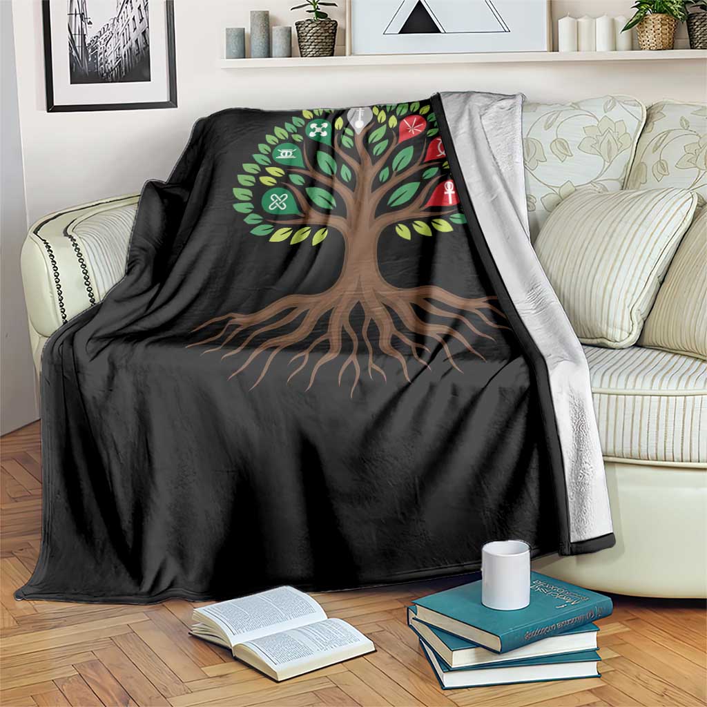 Seven Candles Of Kwanzaa Tree Of Life Throw Blanket African Heritage Gift TS12 Print Your Wear