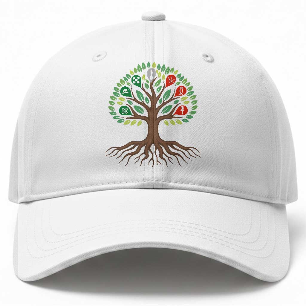 Seven Candles Of Kwanzaa Tree Of Life Baseball Cap African Heritage Gift TS12 Print Your Wear