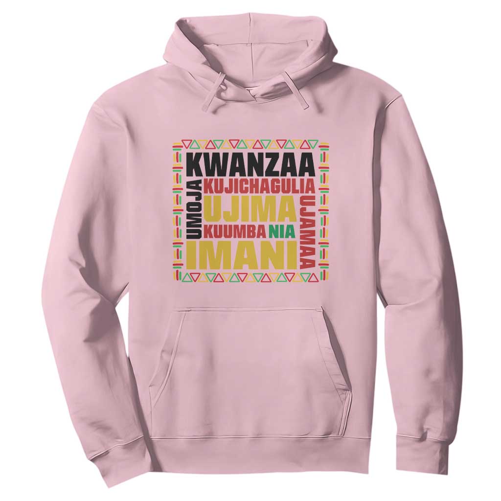 Nguzo Saba Seven Principles Hoodie African Heritage Celebration Gift TS12 Light Pink Print Your Wear