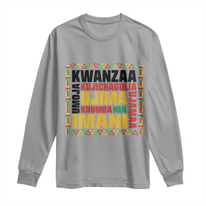 Nguzo Saba Seven Principles Long Sleeve Shirt African Heritage Celebration Gift TS12 Sport Gray Print Your Wear
