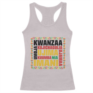 Nguzo Saba Seven Principles Racerback Tank Top African Heritage Celebration Gift TS12 Ice Gray Print Your Wear