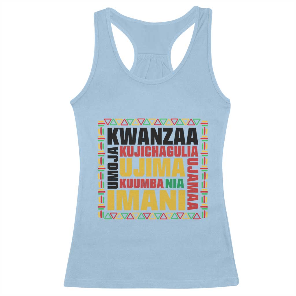 Nguzo Saba Seven Principles Racerback Tank Top African Heritage Celebration Gift TS12 Light Blue Print Your Wear