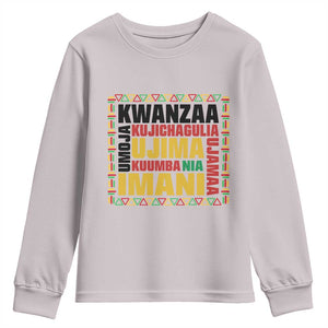 Nguzo Saba Seven Principles Youth Sweatshirt African Heritage Celebration Gift TS12 Ice Gray Print Your Wear