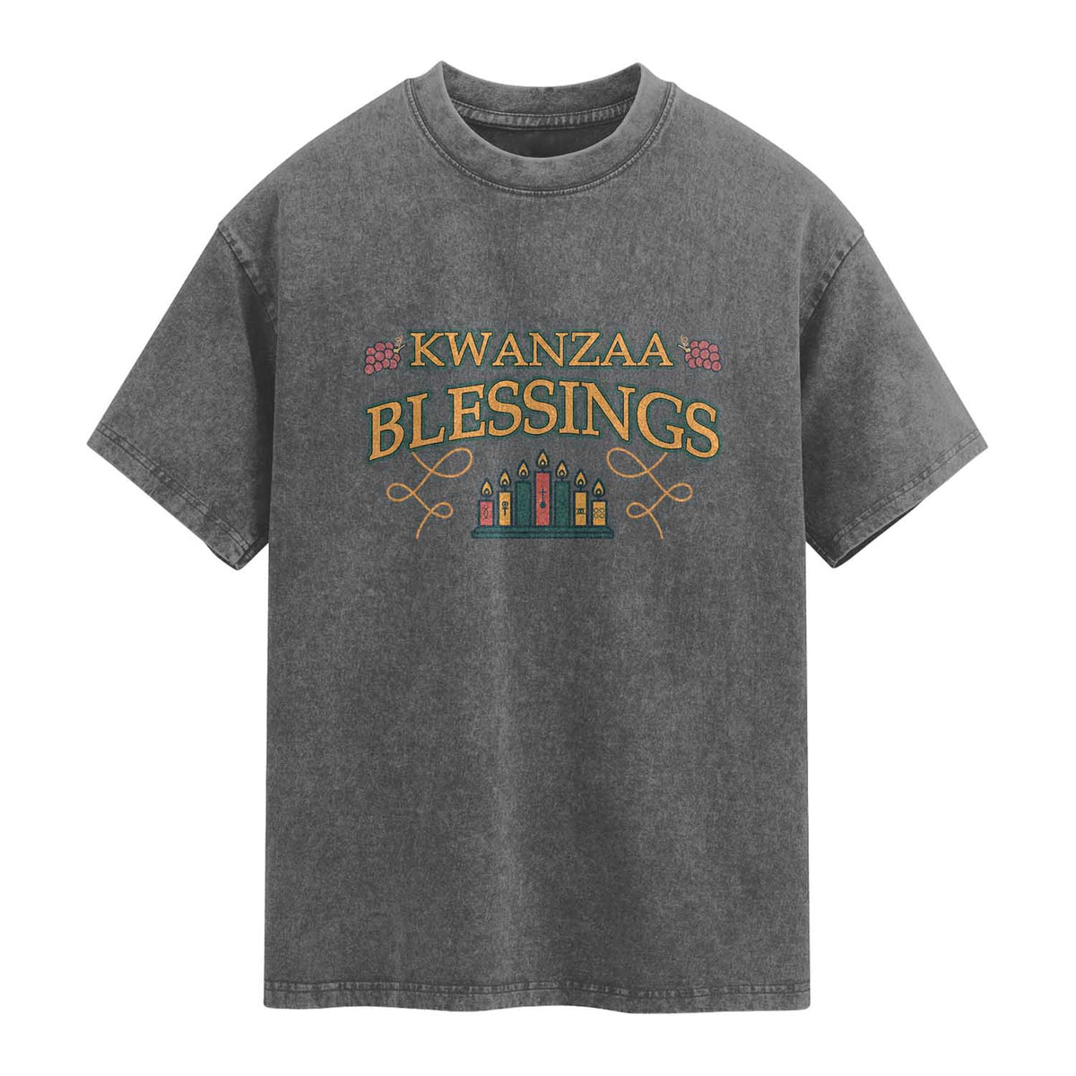 Kwanzaa Blessings Washed Cotton T-Shirt African Heritage Celebration Gift