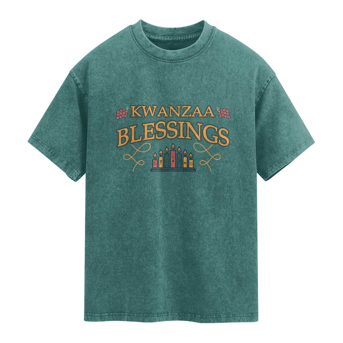 Kwanzaa Blessings Washed Cotton T-Shirt African Heritage Celebration Gift