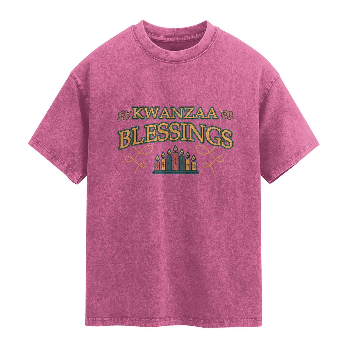 Kwanzaa Blessings Washed Cotton T-Shirt African Heritage Celebration Gift