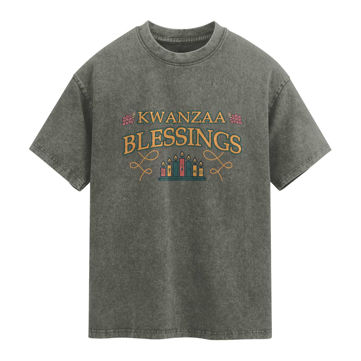 Kwanzaa Blessings Washed Cotton T-Shirt African Heritage Celebration Gift