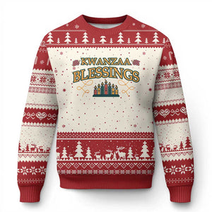 Kwanzaa Blessings Ugly Christmas Sweater African Heritage Celebration Gift TS12 Beige Red Print Your Wear