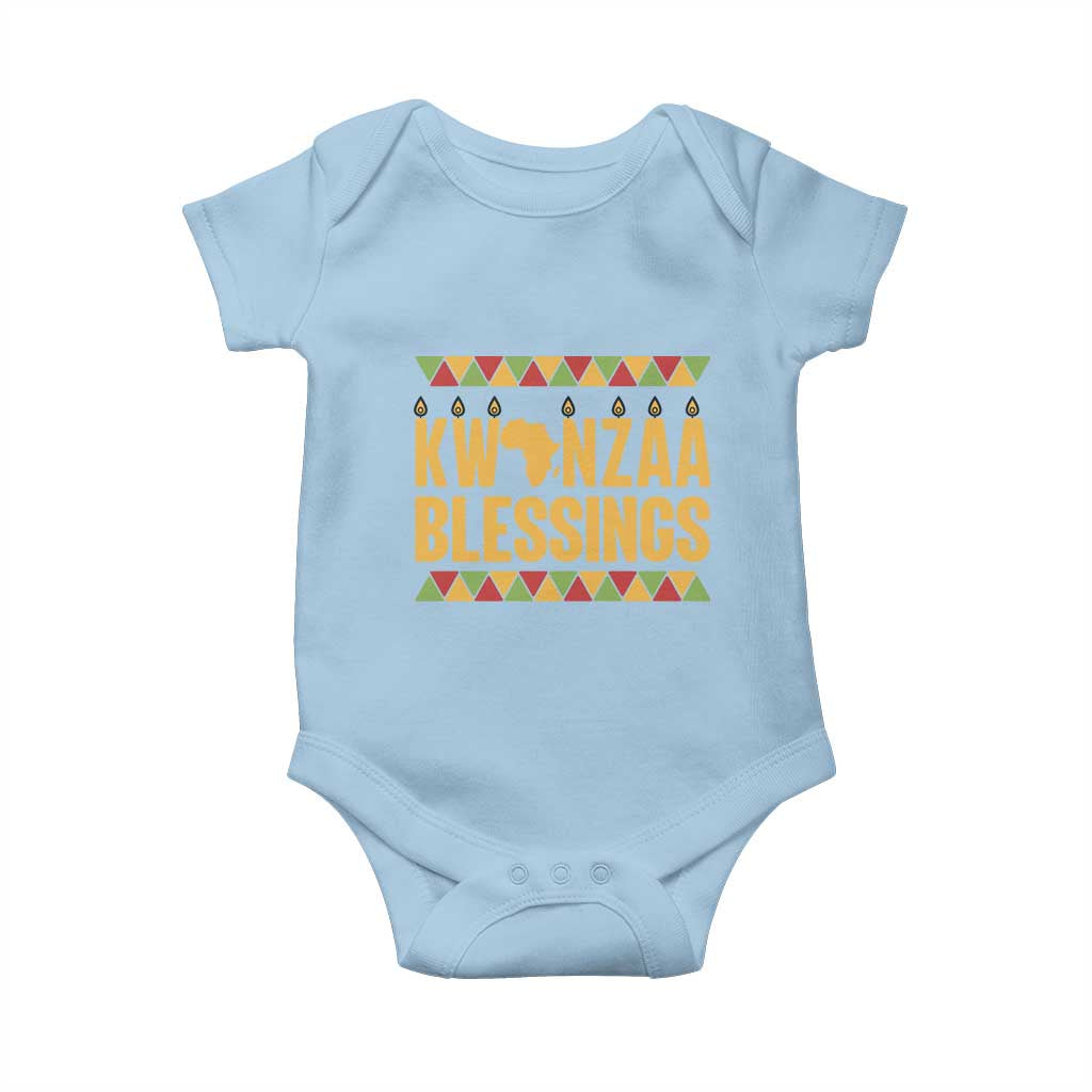 Kwanzaa Blessings Baby Onesie Kinara Light African Heritage Gift TS12 Light Blue Print Your Wear