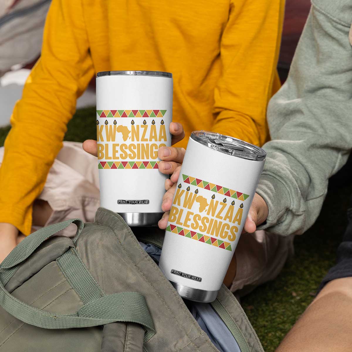 Kwanzaa Blessings Tumbler Cup Kinara Light African Heritage Gift TS12 Print Your Wear
