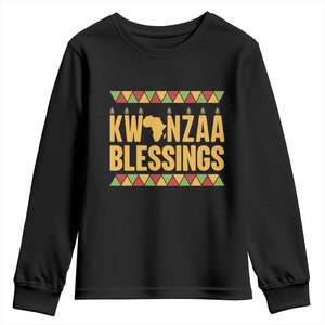 Kwanzaa Blessings Youth Sweatshirt Kinara Light African Heritage Gift TS12 Black Print Your Wear