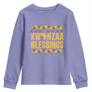 Kwanzaa Blessings Youth Sweatshirt Kinara Light African Heritage Gift TS12 Violet Print Your Wear