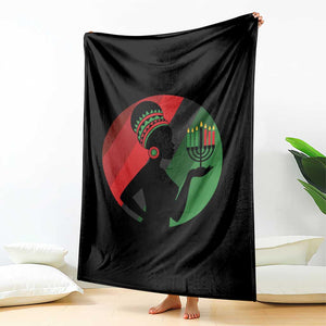 African Woman With Kinara Throw Blanket Happy Kwanzaa Cultural Pride Gift TS12 Print Your Wear