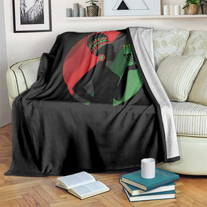 African Woman With Kinara Throw Blanket Happy Kwanzaa Cultural Pride Gift TS12 Print Your Wear