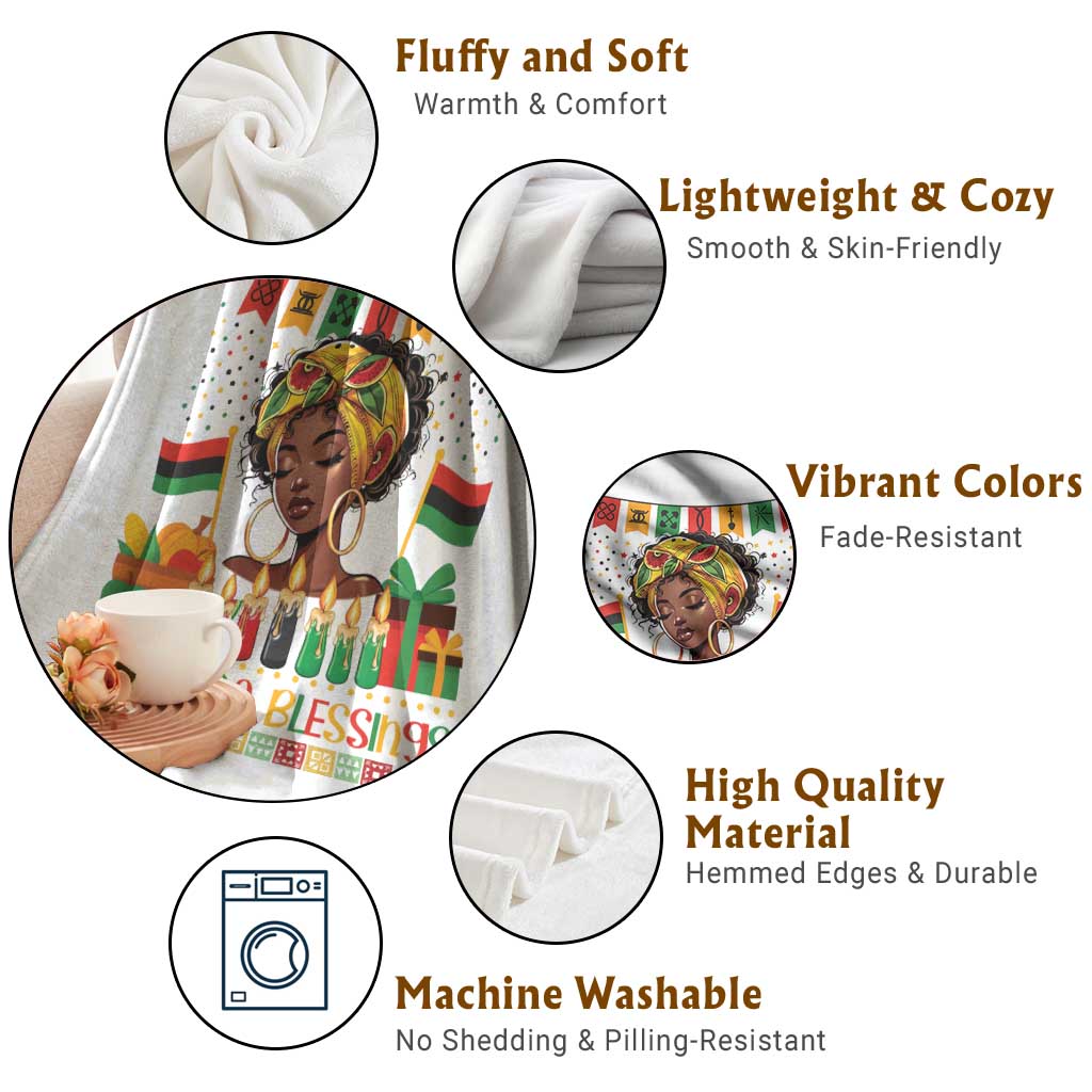 Kwanzaa Blessings African Woman Throw Blanket Umoja Seven Principles Family Gift TS12 Print Your Wear