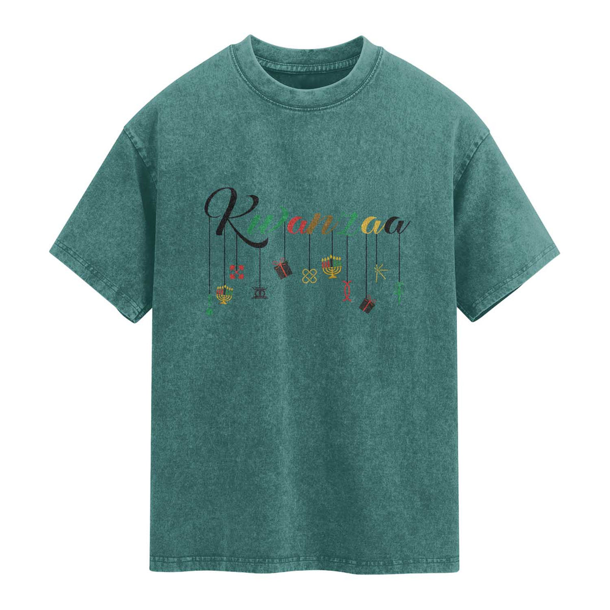 Kwanzaa Washed Cotton T-Shirt Lights Of Unity Seven Principles Heritage Gift