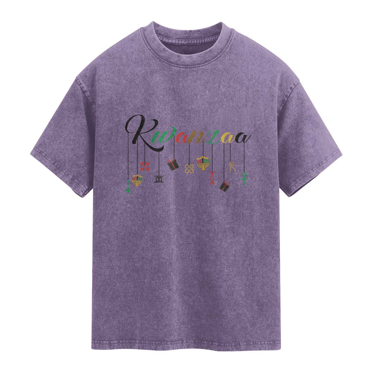 Kwanzaa Washed Cotton T-Shirt Lights Of Unity Seven Principles Heritage Gift