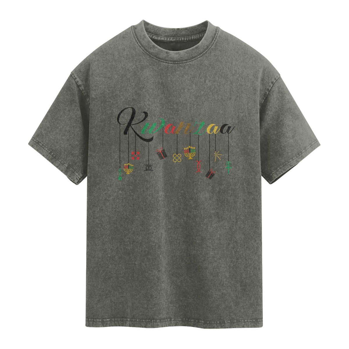 Kwanzaa Washed Cotton T-Shirt Lights Of Unity Seven Principles Heritage Gift