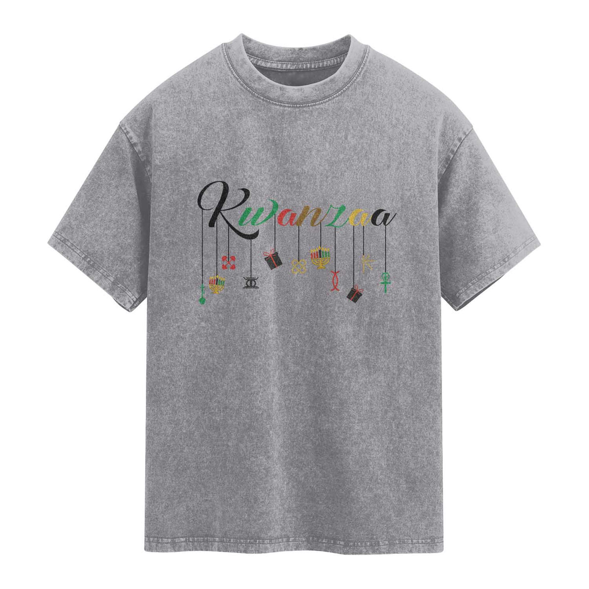 Kwanzaa Washed Cotton T-Shirt Lights Of Unity Seven Principles Heritage Gift