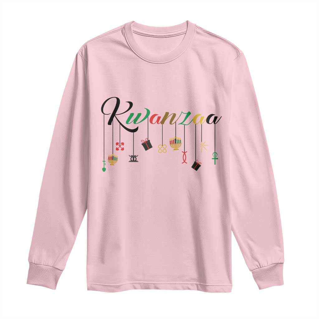 Kwanzaa Long Sleeve Shirt Lights Of Unity Seven Principles Heritage Gift TS12 Light Pink Print Your Wear