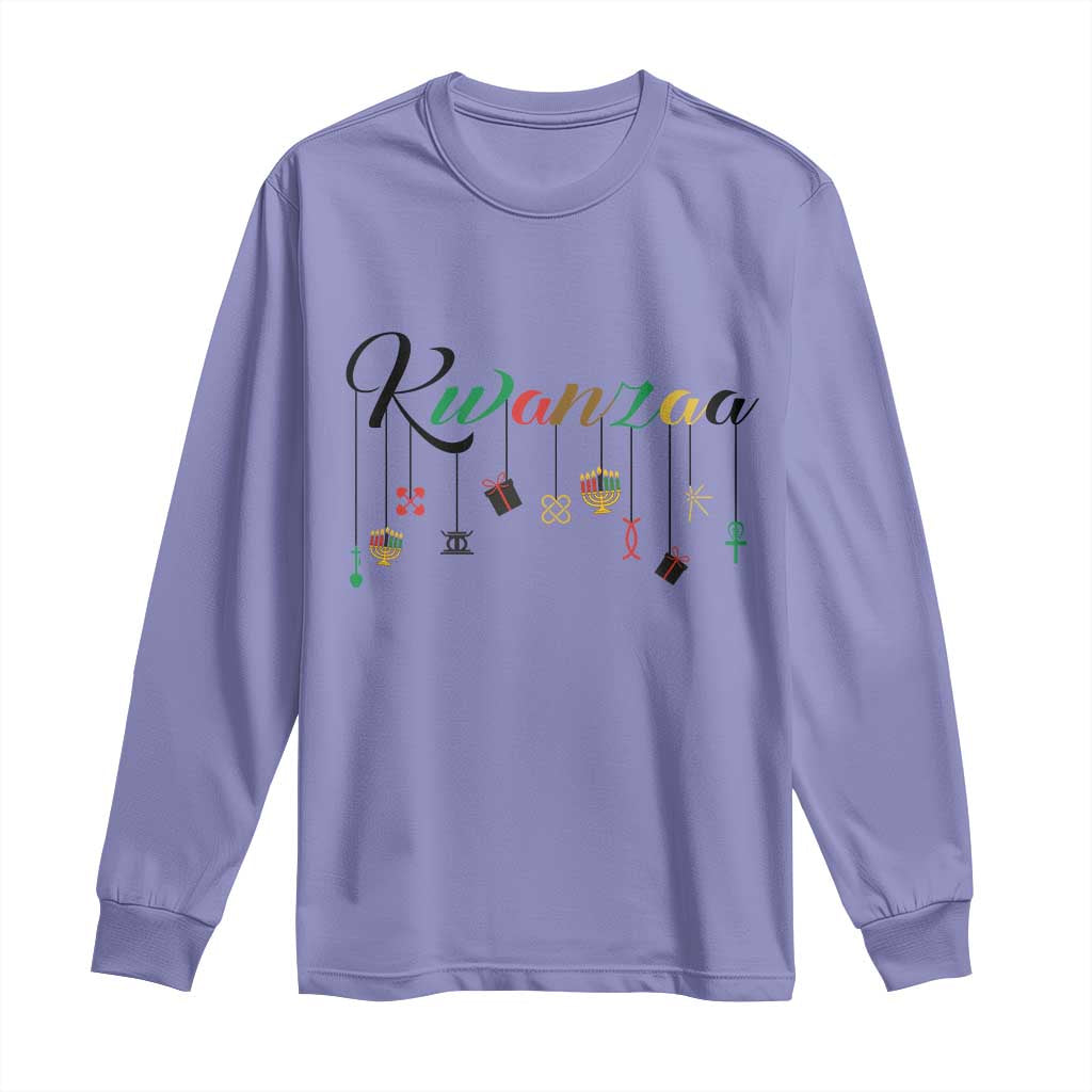 Kwanzaa Long Sleeve Shirt Lights Of Unity Seven Principles Heritage Gift TS12 Violet Print Your Wear