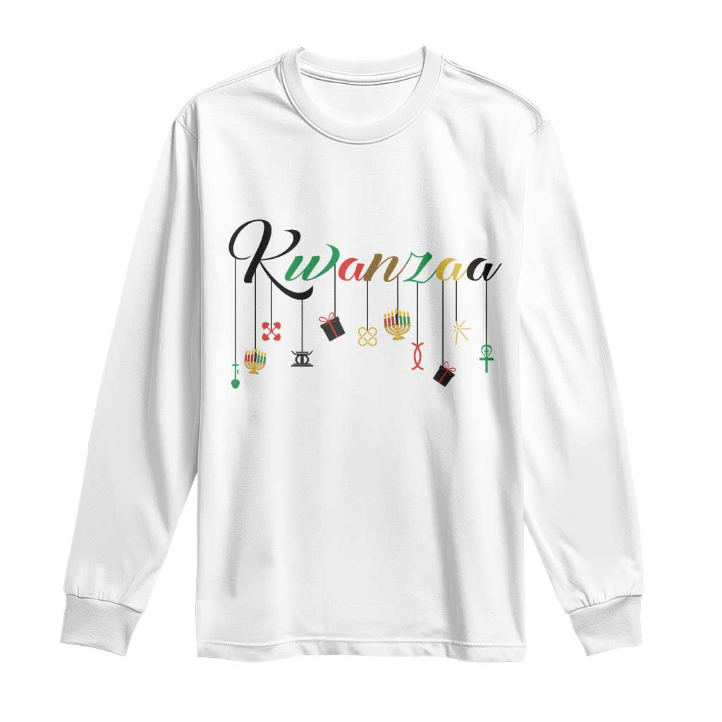 Kwanzaa Long Sleeve Shirt Lights Of Unity Seven Principles Heritage Gift TS12 White Print Your Wear