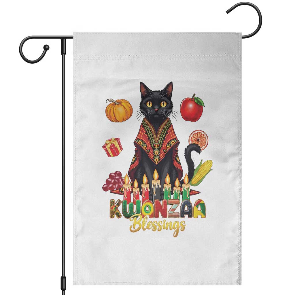 Kwanzaa Blessings Garden Flag Funny Cat African Heritage Gift TS12 White Print Your Wear