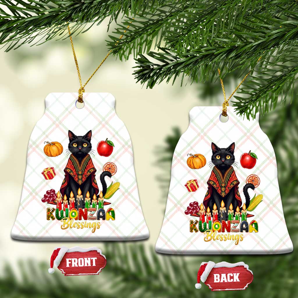 Kwanzaa Blessings Ceramic Ornament Funny Cat African Heritage Gift TS12 Print Your Wear