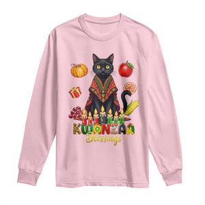 Kwanzaa Blessings Long Sleeve Shirt Funny Cat African Heritage Gift TS12 Light Pink Print Your Wear