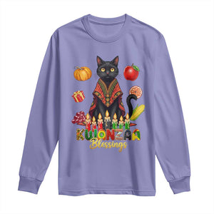Kwanzaa Blessings Long Sleeve Shirt Funny Cat African Heritage Gift TS12 Violet Print Your Wear
