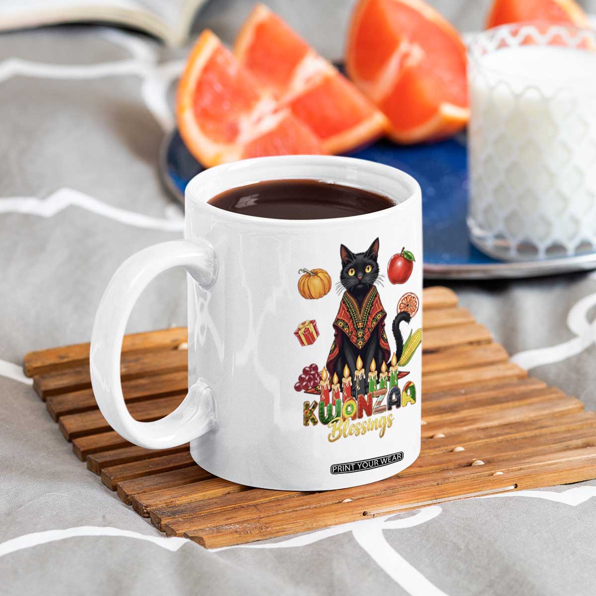 Kwanzaa Blessings Coffee Mug Funny Cat African Heritage Gift TS12 Print Your Wear