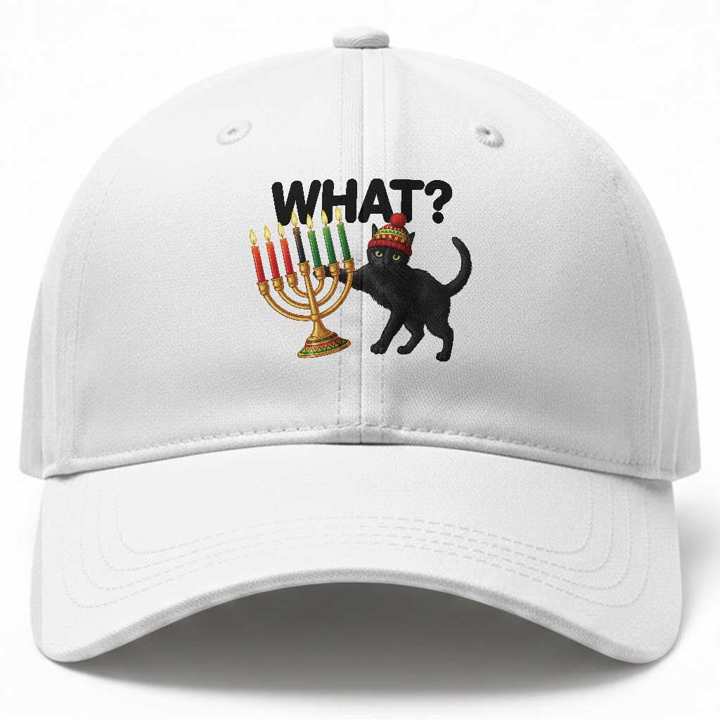 Funny Black Cat Chaos Kwanzaa Kinara Candle Baseball Cap African Heritage Gift TS12 Print Your Wear
