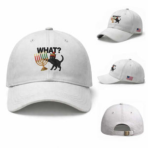 Funny Black Cat Chaos Kwanzaa Kinara Candle Baseball Cap African Heritage Gift TS12 Baseball Cap Universal Fit White Print Your Wear