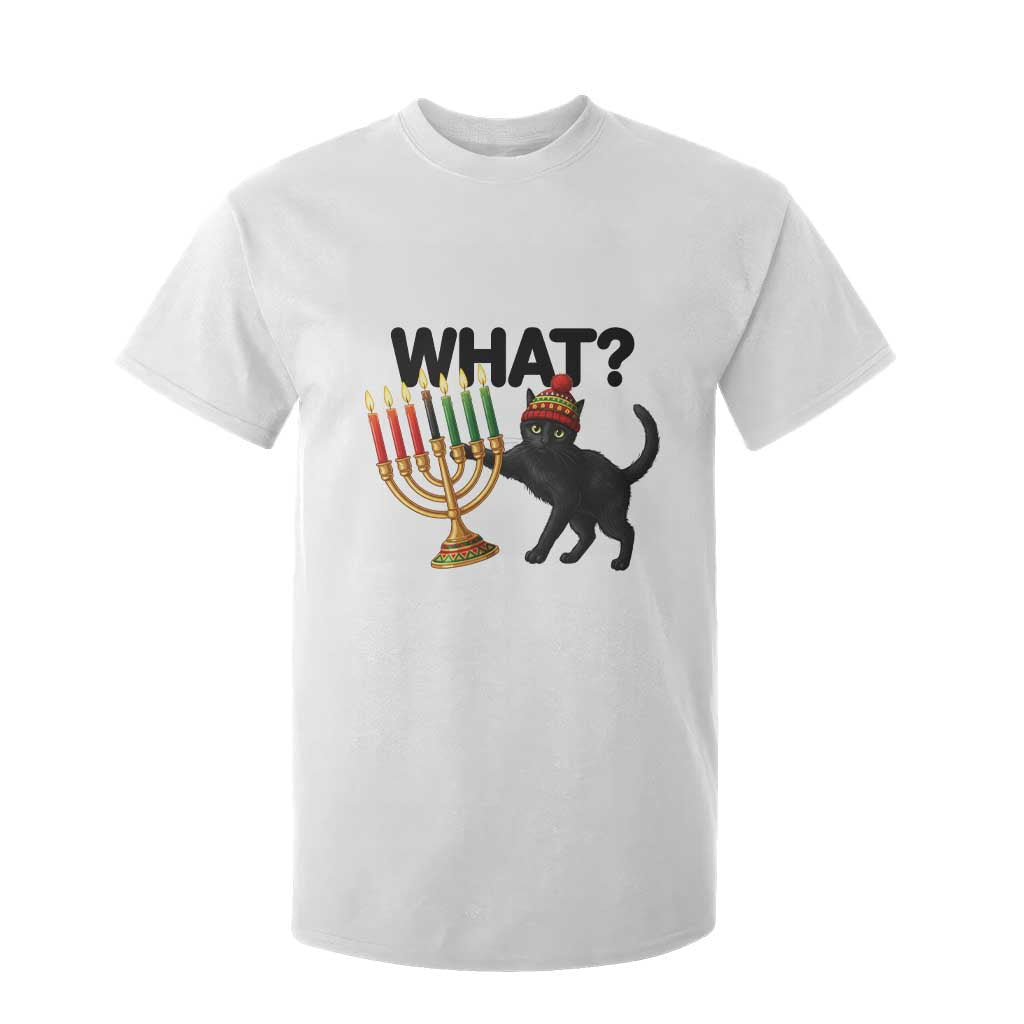 Funny Black Cat Chaos Kwanzaa Kinara Candle T Shirt For Kid African Heritage Gift TS12 White Print Your Wear