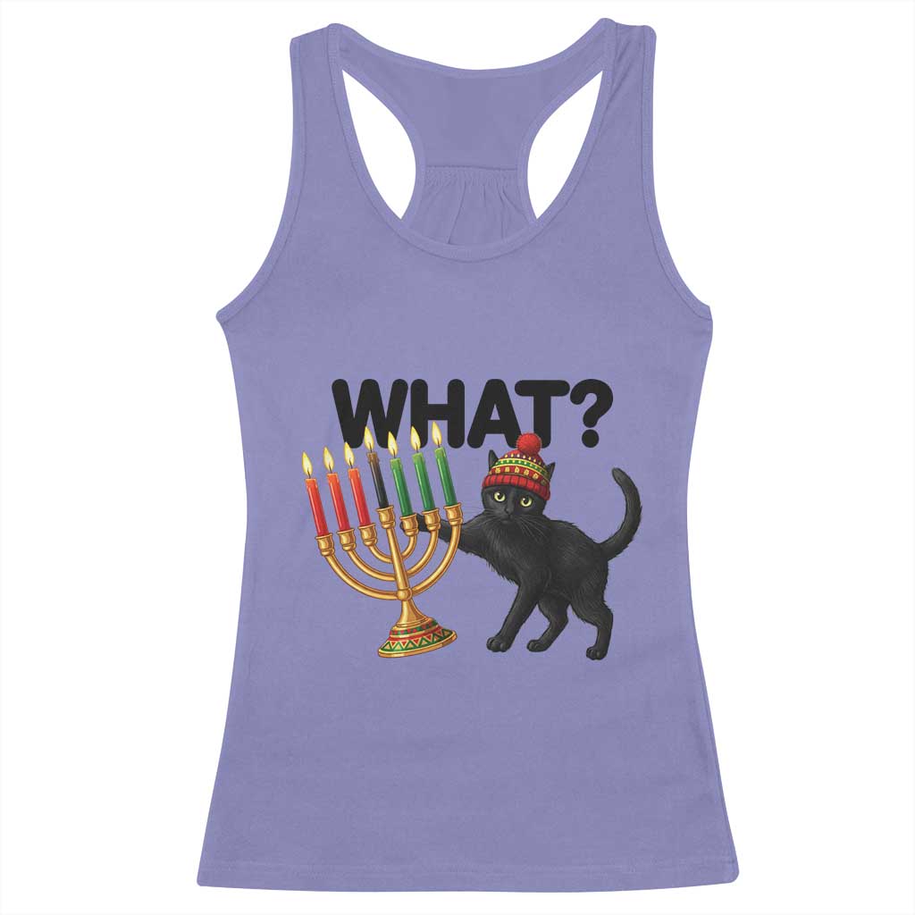 Funny Black Cat Chaos Kwanzaa Kinara Candle Racerback Tank Top African Heritage Gift TS12 Violet Print Your Wear