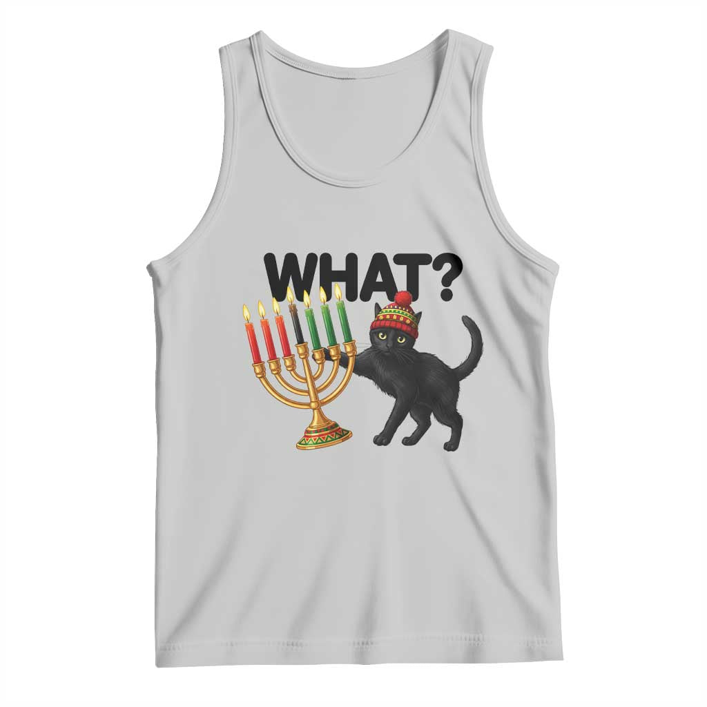 Funny Black Cat Chaos Kwanzaa Kinara Candle Tank Top African Heritage Gift TS12 Ash Print Your Wear